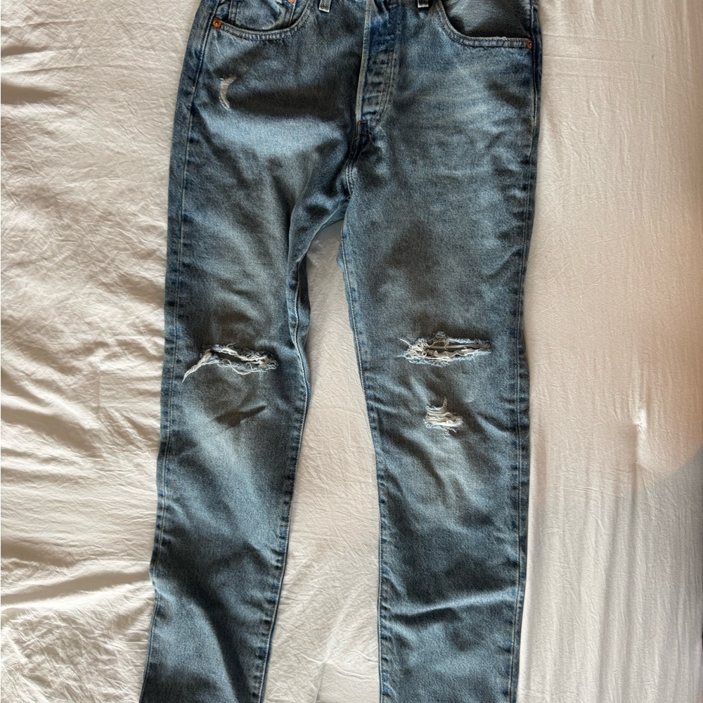 BRAND NEW Levi’s 501 Skinny Light Blue Distressed Jeans